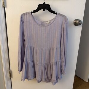 American Eagle Tiered Baby Doll Blouse, Flowy Peasant Style, Tiered Bodice